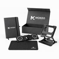Ensemble cadeau personnalisé pour le bureau à domicile avec chargeur sans fil, tapis de souris, support pour ordinateur portable, carnet pour la configuration du bureau d'entreprise et les cadeaux pour les employés