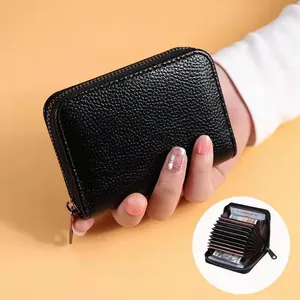 9 Cards Coin Pouch Folded Note Storage Bag Women's And Men's Leather Passcase Wallets Durable Purse Zipper Clutch Wallet