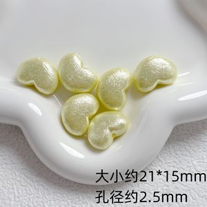Perle Acriliche Effetto Perla con Superficie Rugosa a Forma di Cuore con Fori Passanti per Creazioni Fai-da-Te di Charm per Telefoni e Portachiavi - Product Image 5
