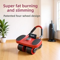 Roue abdominale EVA avec support coudes et retour automatique, conception légère à quatre roues pour le renforcement abdominal et les exercices de sit-up à domicile