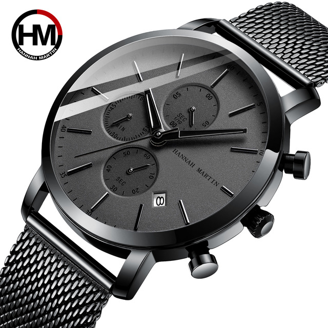 Hannah Martin Luxury wristwatch top brand Men Quartz Watches OEM Dial Steel Watch Men High Quality Watch for men gifts Factory