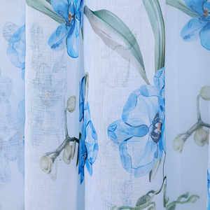 Rideaux transparents de luxe de style américain pour le salon, légers, 7 pièces, imprimés de fleurs, rideaux de salon pour la maison - Product Image 4