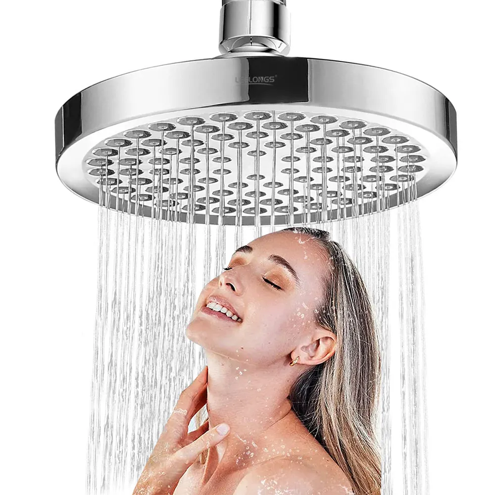 Leelongs 15cm ABS plastic rain head shower bathroom shower equipment rainfall shower head 6 inch chrome plated