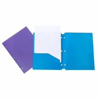 Dossier de classement en plastique PP format lettre avec logo personnalisé, perforation 3 trous, pour documents 8,5 x 11 pouces, vente en gros
