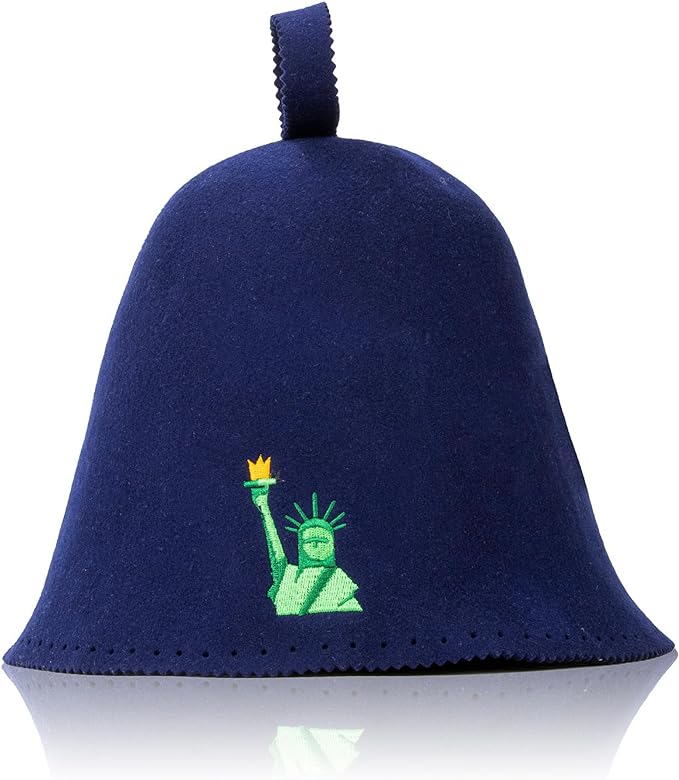 Chapeau de sauna mérinos bleu