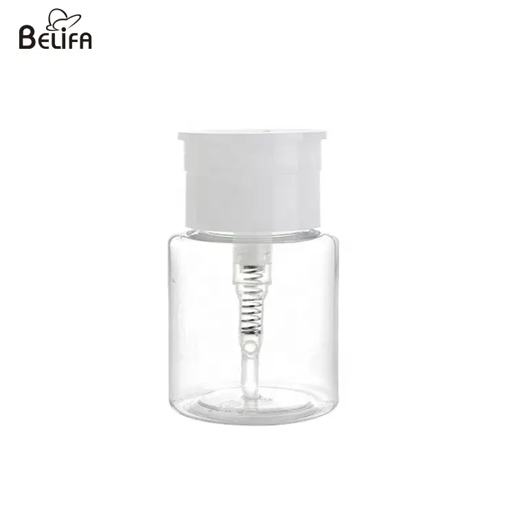100ml 150ml 200ml high quality empty plastic press pump dispenser bottle for makeup nail polish remover bottle