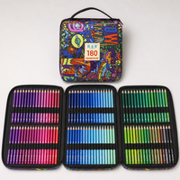 H&B – Lot de 180 crayons de couleur professionnels à base d'huile, mine souple, pour dessin et croquis, avec étui zippé, pour artistes – Vente en gros
