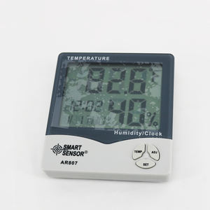 Hygromètre numérique Thermomètre Humidité Température Testeur avec calendrier et horloge Alarme Station météo AR807 - Product Image 1