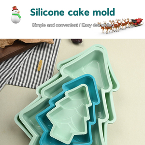 Árboles de Navidad 3D moldes de pastel de silicona 4 tamaños molde de pastel novedad latas de pastel DIY molde para hornear para cumpleaños boda Navidad - Product Image 3
