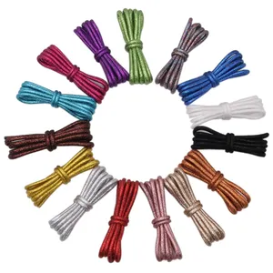 Weiou Shoe Accessories Factory sport shoelaces Fashion Metallic Yarn Round for lacing up shoe