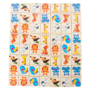 Puzzle de dominos d'<span class=keywords><strong>animaux</strong></span> en <span class=keywords><strong>bois</strong></span> de haute qualité pour l'éducation préscolaire des enfants - Product Image 3