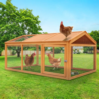 Offre spéciale Style moderne Triangle extérieur jardin en bois massif coupe-vent Portable poulet poule lapin Animal maison Coop