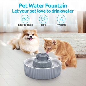 Fontanella Automatica Ecologica per Animali Domestici 2.1L, Ciotola in Ceramica con Filtro al Carbone per Cani e Gatti - Product Image 4