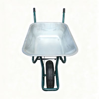 Brouette de jardin robuste WB6414T pour marché européen, plateau métallique 150 kg, roue pneumatique 4.00-8, pour travaux de construction