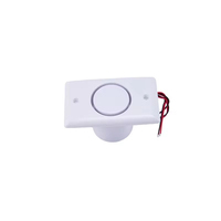 Buzzer piézoélectrique filaire blanc compact à montage encastré, courant continu faible, avec trou de fixation, boîtier ABS, OEM ODM pour panneau de sécurité
