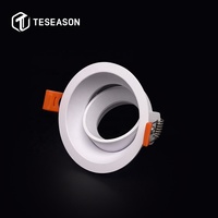 Cadre de luminaire LED encastré circulaire TN061R1-PS (CNC) - Aluminium moulé sous pression, découpe de 80 mm, diamètre frontal de 90 mm, remplacement de module GU10