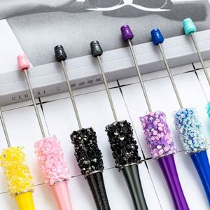 DIY Rhinestone Bead <b>Pen</b> Handmade Stick-On Rhinestone Ballpoint <b>Pen</b> Creative Cute Girly Plastic <b>Pen</b> Wholesale - Product Image 3