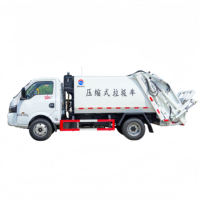 Camion compacteuse à chargement arrière Dongfeng 4x2 5CBM, taille compacte pour la collecte des déchets dans les rues étroites et sur les routes accidentées