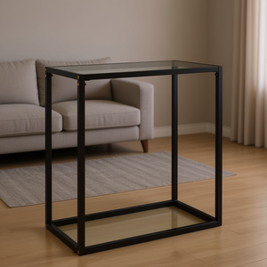 Table console en verre trempé noir 23.6 "x 13.8" x 29.5 "Design élégant pour la décoration intérieure - Product Image 2