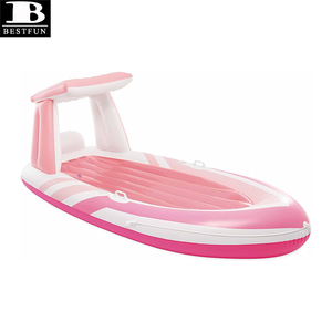 Bateau <span class=keywords><strong>gonflable</strong></span> en PVC épaissi rose Paradise <span class=keywords><strong>avec</strong></span> <span class=keywords><strong>auvent</strong></span> intégré et porte-gobelets, radeau de piscine <span class=keywords><strong>gonflable</strong></span> pour adultes - Product Image 3