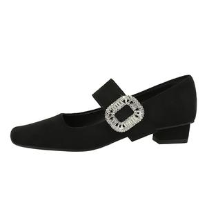 8293-K112 BIGTREE Style français <span class=keywords><strong>petit</strong></span> daim parfumé une pièce ceinture Mary Jane chaussures pour femmes navettage, <span class=keywords><strong>talon</strong></span> épais strass - Product Image 6