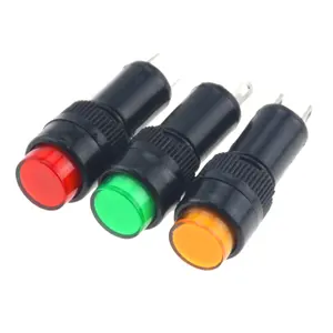 NXD-211 אין חוט מתג אביזרי LED מתכת מחוון אור 10mm עמיד למים אות מנורת 12V 24V 220V אינדיקציה מנורה