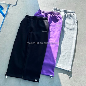 Pantalon de survêtement personnalisé en molleton bouclette épais de haute qualité pour homme – Coupe décontractée, jambe droite, style jogging - Product Image 1