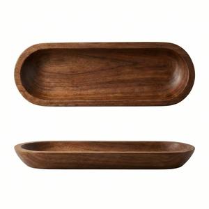 Cuenco Decorativo Largo de Madera para Centro de Mesa, Velas Aromáticas de Madera para Hombres y Mujeres, Regalos de Velas Perfumadas - Product Image 1