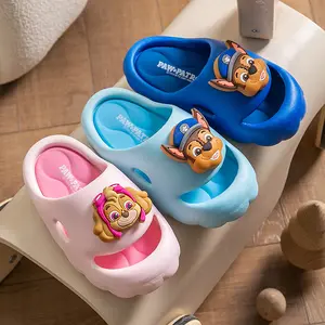 Gran oferta, zapatillas de verano de dibujos animados para niños, sandalias antideslizantes patrulladas por perros con pata, zapatillas de suela gruesa de suela blanda