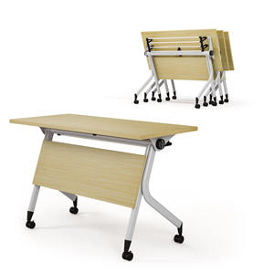 Muebles de Oficina al por Mayor, Juego de Mesa y Sillas Plegables Personalizables, Mesa Plegable con Ruedas para Reuniones y Capacitación - Product Image 1