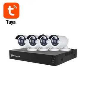 4 Channel 2MP H.265 Outdoor Waterproof CCTV POE Security Camera NVR Kit IR Night P2P Video Surveillance Kit 2テラバイトHDD