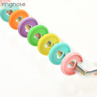Anneaux de reliure RINGNOTE en plastique de 24 mm (1 pouce), lot de 1000, en forme de cœur, couleur macaron, pour carnets à disques