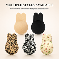 Almohadillas de silicona reutilizables para lactancia, almohadillas adhesivas con forma de oreja de conejo, almohadillas de silicona recortables para vestidos de maternidad, OEM ODM