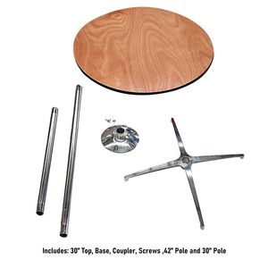 Durable, ligero, redondo, plegable, portátil, barra de madera, mesa de cóctel, altura ajustable para Patio, comedor al aire libre, uso en jardín - Product Image 4