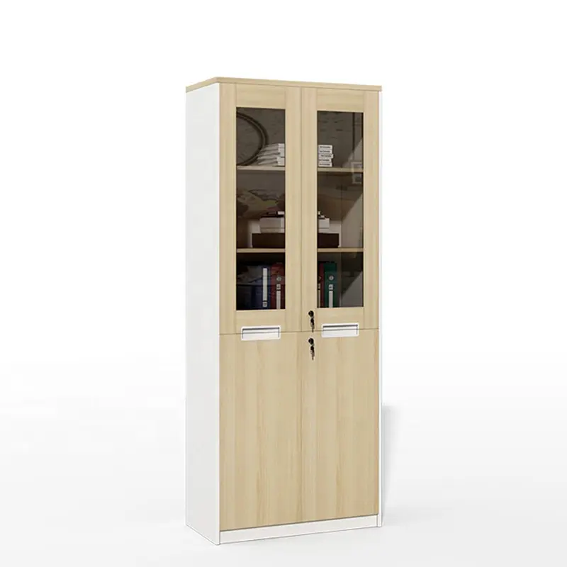 Gran oferta, gabinete de almacenamiento de archivos de madera MDF de diseño moderno, muebles de oficina, estantería de 3 puertas, archivador de oficina