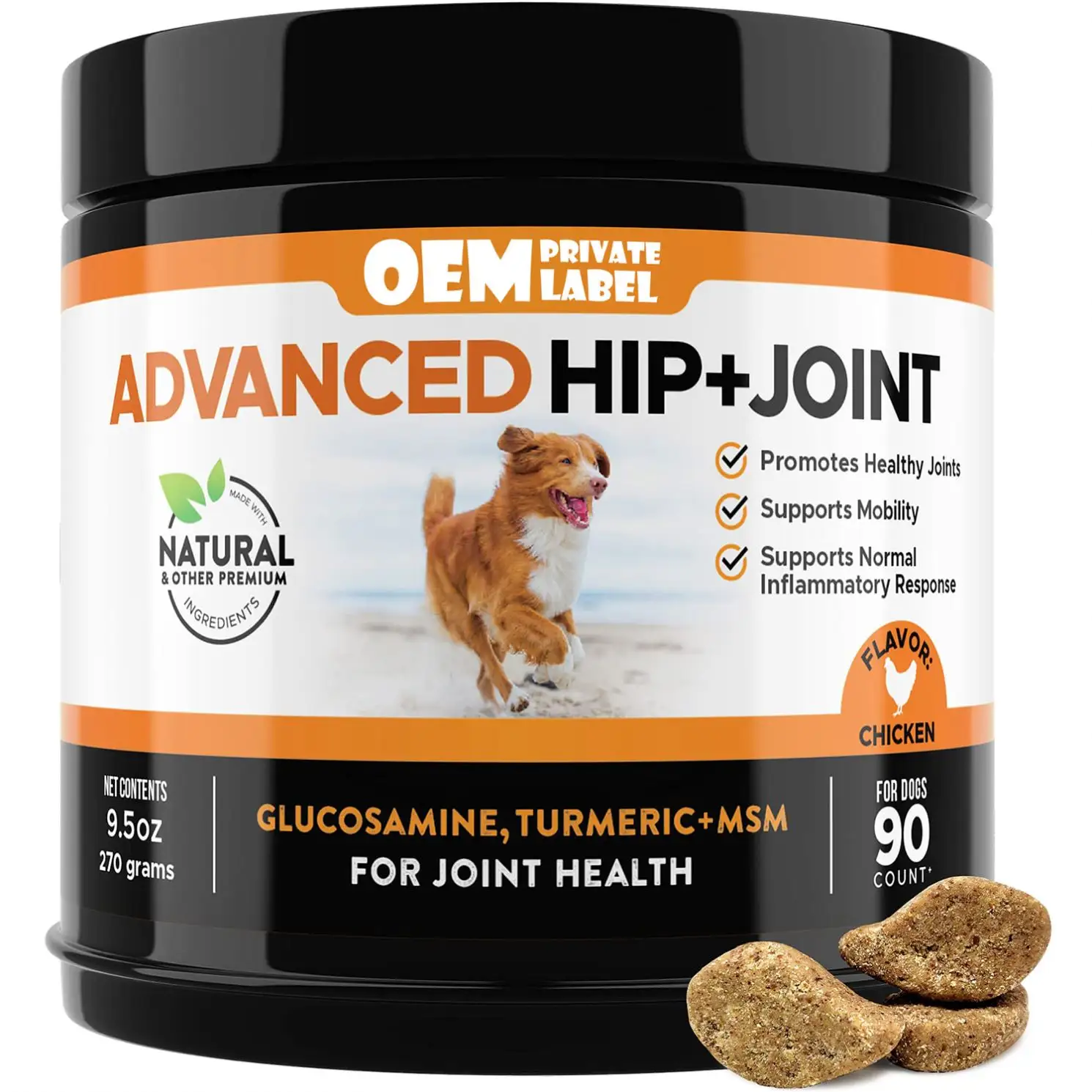 Private Label Hond Joint Supplement Ondersteuning Voor Ouder Wordende Honden Glucosamine Chondroïtine Msm Kurkuma Mobiliteit Hond Behandelt Zachte Kauwtjes