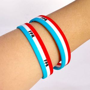 Bracelet en silicone à trois couches avec sangle en silicone superposée, bracelet en caoutchouc pouvant être imprimé avec un logo ou du texte - Product Image 6