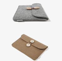 Sac de rangement pliable en feutre de laine gris personnalisé pour ordinateur portable, idéal pour les voyages et le bureau