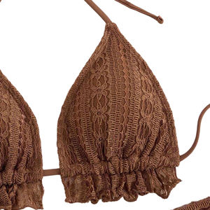 Thiết kế mới bikini ba mảnh gạc bãi biển bao gồm lên váy Haiti Áo Tắm màu rắn mở sexy cô gái đầy đủ Áo Tắm - Product Image 5