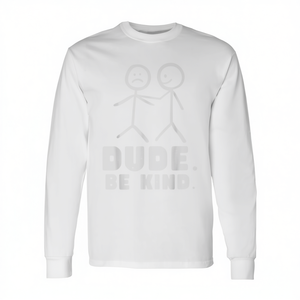 Dude Be Kind Stick Figures Camiseta de manga larga naranja Anti Bullying Unity Day - Product Image 2