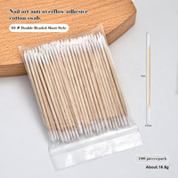 Coton-tiges à double/simple embout de 7/10 cm, 100 pièces/paquet, bâtonnets en bois pour le nail art, pour le retrait de la colle et le nettoyage