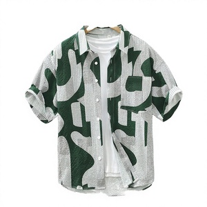 Wholesale Men's Summer Hawaiian <b>Shirts</b> <b>Patchwork</b> Design Anti-Wrinkle Anti-Shrink Anti-Pilling Yarn Dyed Eco-Friendly Breathable - Product Image 2