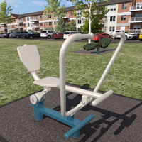 Máquina de Remo para Exteriores de Acero Galvanizado, Columna Resistente D114*3mm, Equipo de Fitness para Parques con Certificación ISO