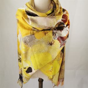 नई गर्म फैशन तेल पेंटिंग डिजिटल प्रिंट शॉल मल्टी स्टाइल कस्टमाइना स्कार्फ - Product Image 4