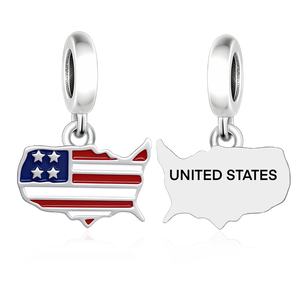 จี้รูปแผนที่ประเทศอเมริกาเหนือ สหรัฐอเมริกา ฮอนดูรัส ซีลิเซีย ทำจากเงินแท้ 925  สำหรับใส่กับกำไลข้อมือแท้ พร้อมการรับประกันทางการค้า - Product Image 2