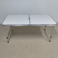 Table de pique-nique rectangulaire, carrée, en aluminium, Table et chaises de Camping, pliable, pour l'extérieur
