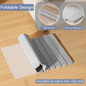 New Arrival Rollable Super Absorbent Quick Drying Diatomaceous Earth Folding Stone <b>Bath</b> Mat for Shower - Product Image 2