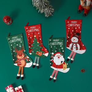 Nouveaux chaussons <span class=keywords><strong>de</strong></span> <span class=keywords><strong>Noël</strong></span> transfrontaliers en tissu, sacs cadeaux bonhomme <span class=keywords><strong>de</strong></span> neige, décorations d'arbre <span class=keywords><strong>de</strong></span> <span class=keywords><strong>Noël</strong></span>, <span class=keywords><strong>chaussettes</strong></span> cadeaux, suspensions pour cheminée pour la maison - Product Image 2