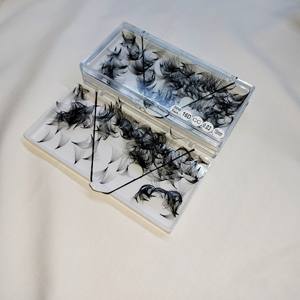 Extensions de cils en gros : Éventails de volume préfabriqués ultra-rapides 16D à tige longue en cheveux synthétiques pour salon de beauté, 500 éventails/boîte - Product Image 6