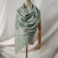 Écharpe Pashmina personnalisée soyeuse pour femmes Deux tons Pashmina Châles et enveloppes avec franges Écharpes Paisley de haute qualité Châles